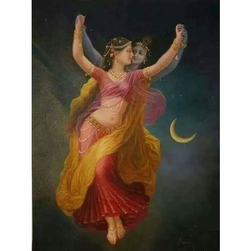500x500 Radha Krishna Wall Painting - Krishna And Radha Painting