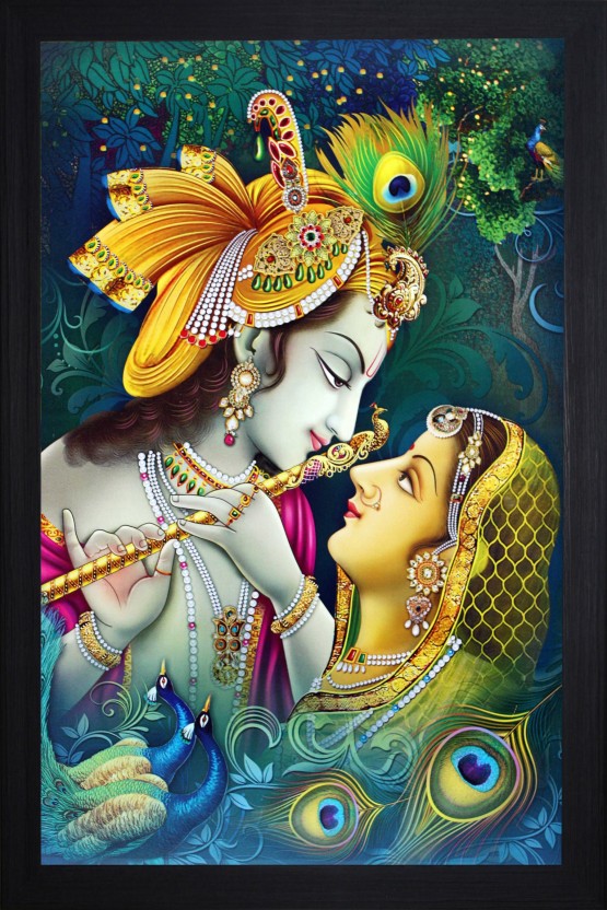 555x832 Saf Radha Krishna Ink Painting Price In India - Krishna And Radha Painting
