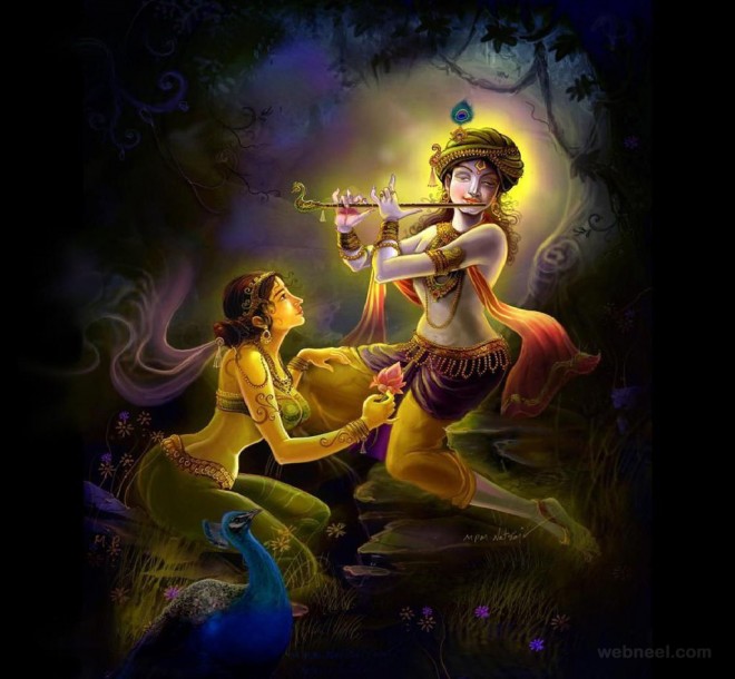 660x610 Radha Krishna Paintings 25 - Krishna And Radha Painting