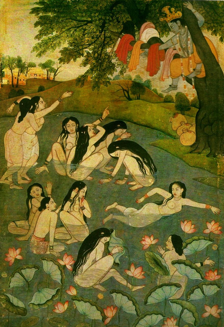 878x1280 Krishna And The Gopis (Ancient Painting) Painting - Krishna And The Gopis Painting
