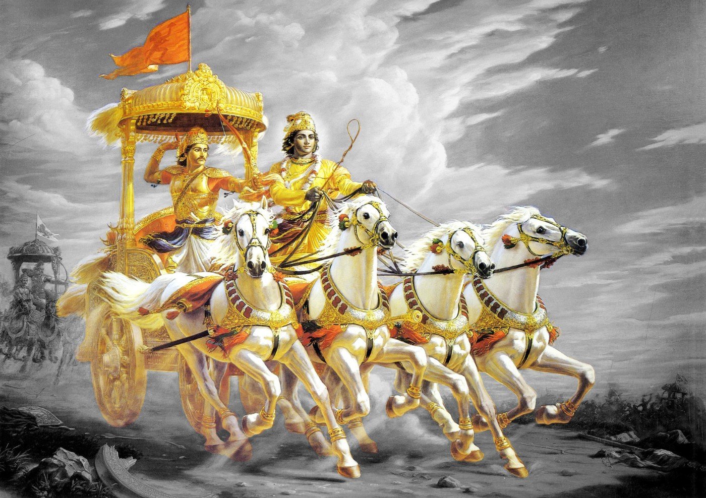 Indian Art Mahabharat Lord Krishna Driving Chariot Of Arjun Art - Vrogue