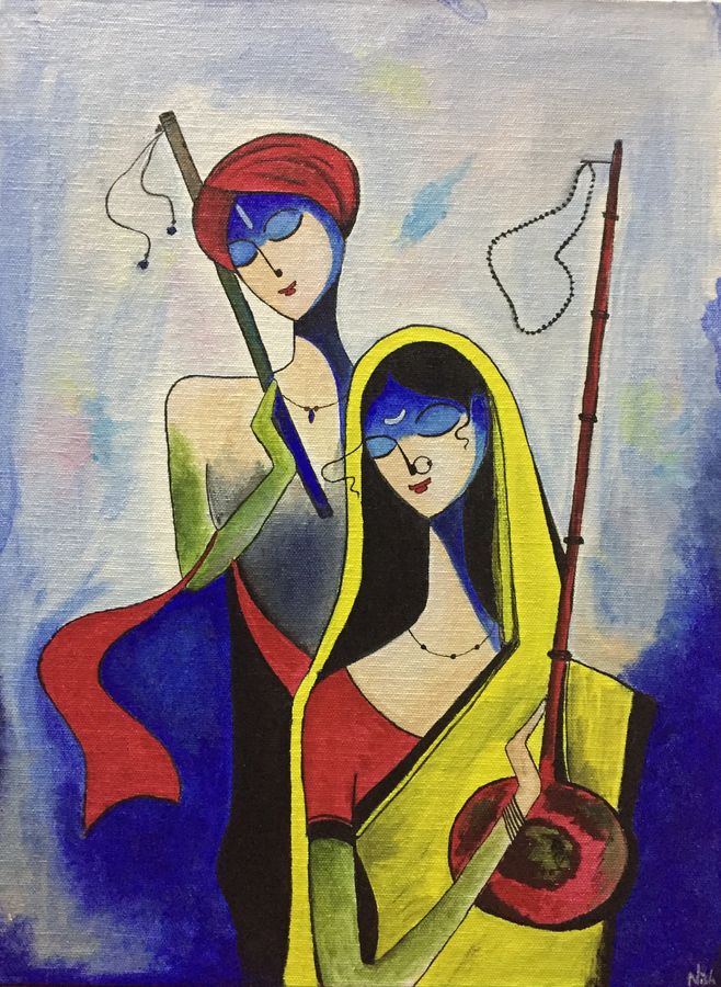 658x900 Krishna Painting By Artist Nischitha Sn - Krishna Painting