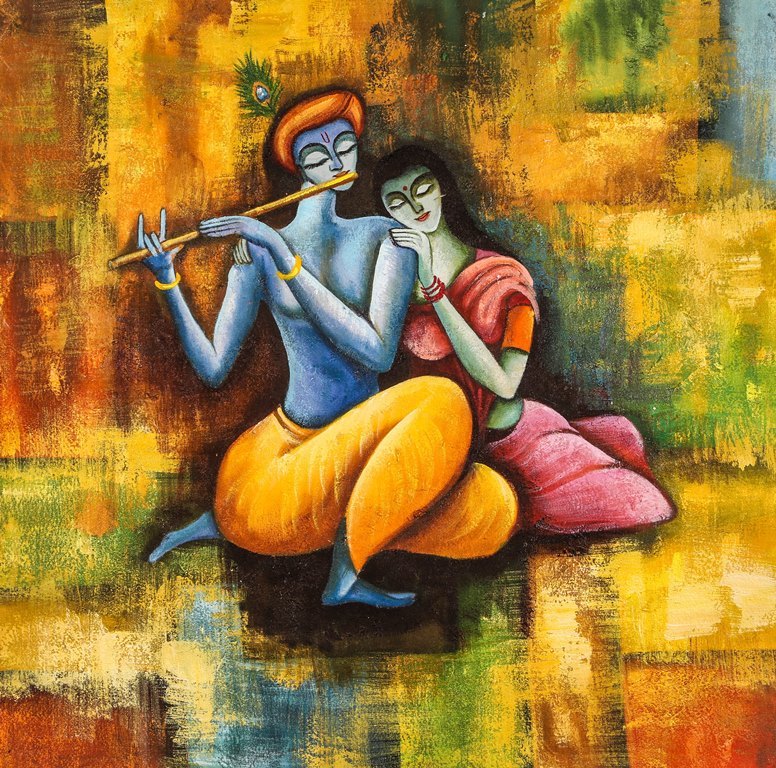776x768 Buy Radha Krishna Love Forever By Community Artists Group@ Rs - Krishna Painting