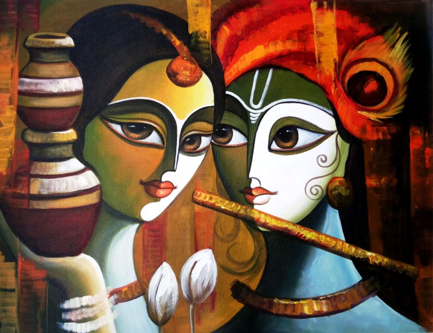 1500x1155 Indian Art - Krishna Painting On Canvas