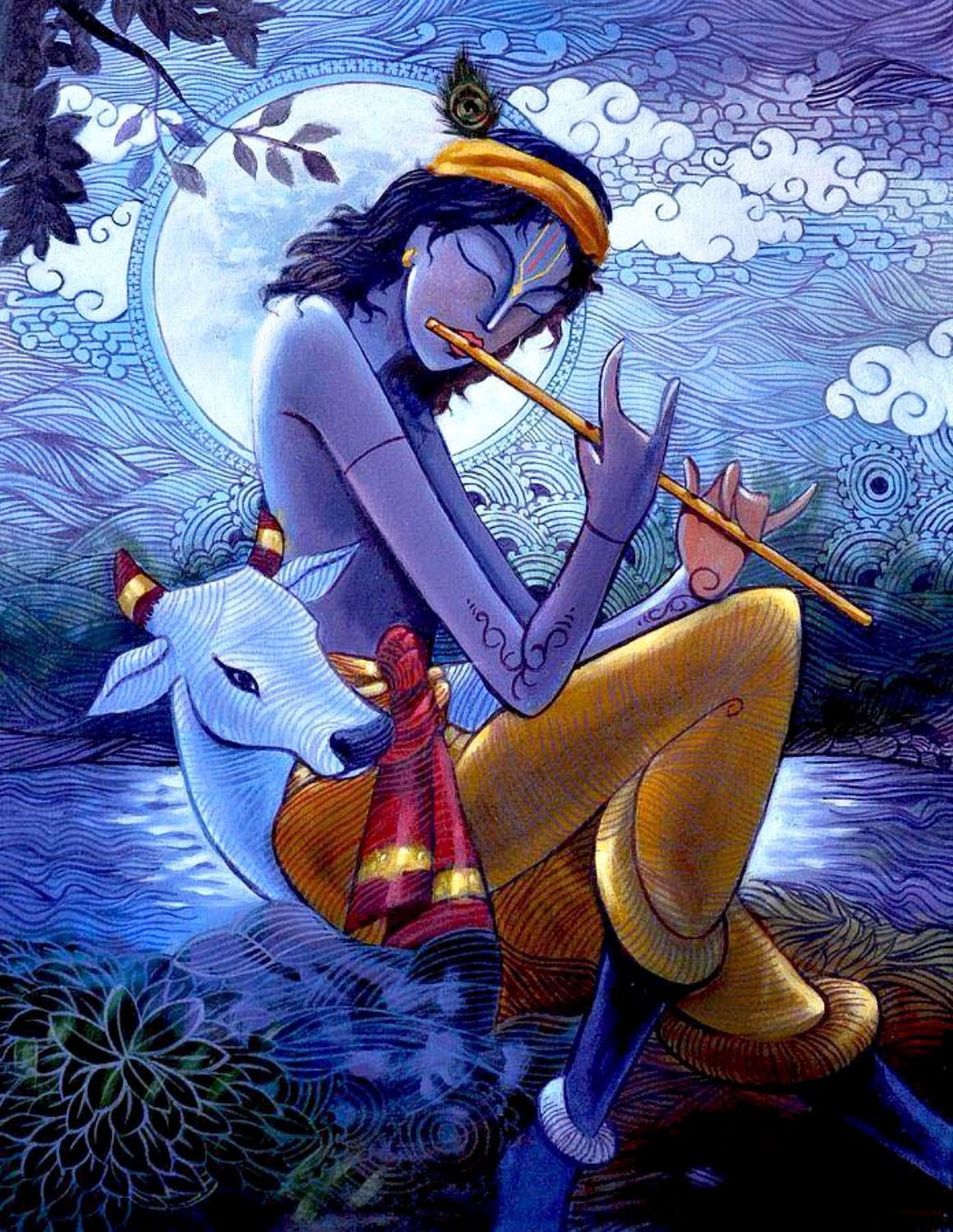 1160x1500 Indian Art - Krishna Painting On Canvas