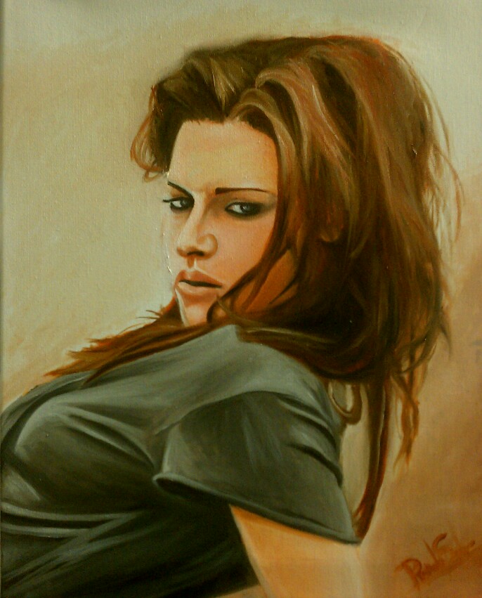 686x851 Kristen Stewart Oil By Xarteztx - Kristen Stewart Painting