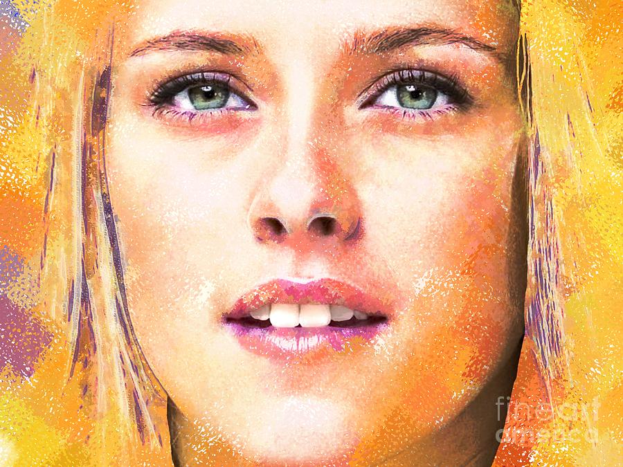 900x675 Kristen Stewart Portrait E Digital Art By Andre Drauflos - Kristen Stewart Painting