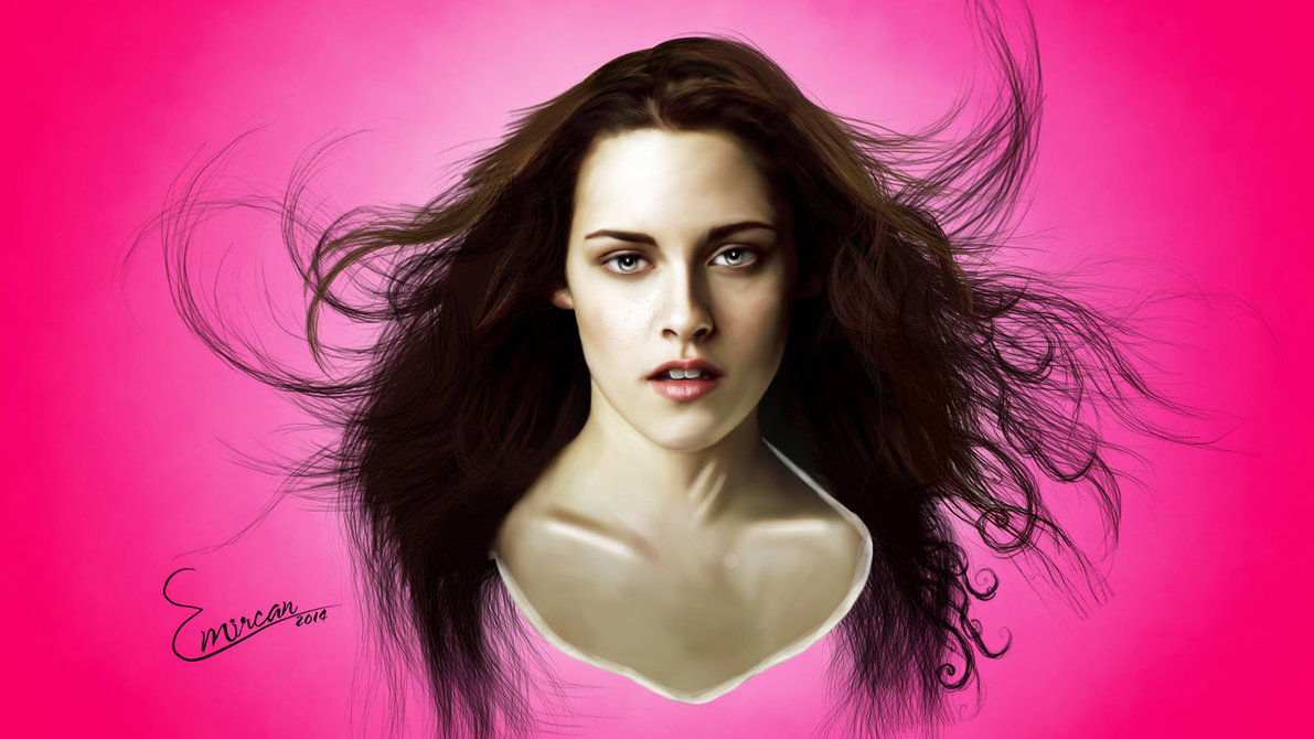 1191x670 Kristen Stewart Portrait Painting 2014 By Emircansevindik - Kristen Stewart Painting