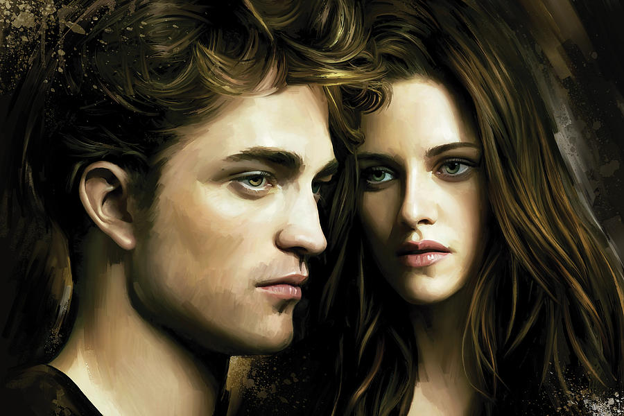 900x600 Twilight Kristen Stewart And Robert Pattinson Artwork 4 Painting - Kristen Stewart Painting