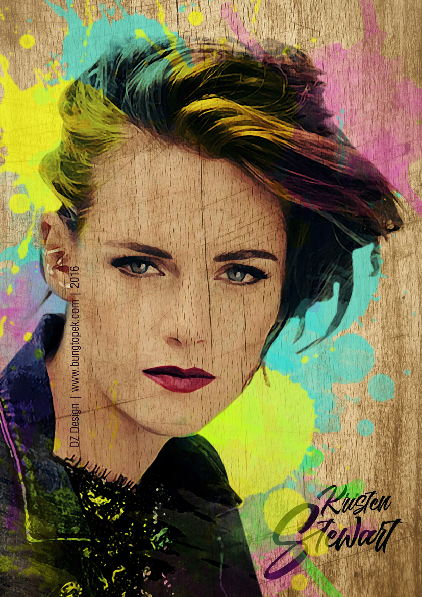 827x1169 Wood Painting Kristen Stewart - Kristen Stewart Painting