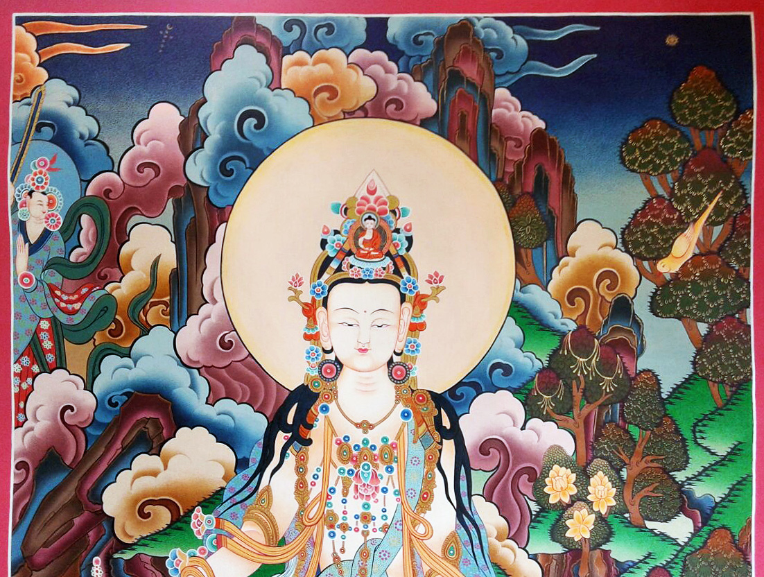 1102x832 Guanyin Thangka Painting - Kuan Yin Painting