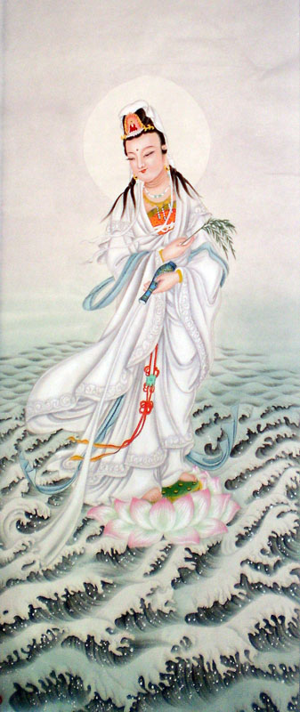 337x800 Chinese Kuan Yin Painting 3803001, 40cm X X - Kuan Yin Painting