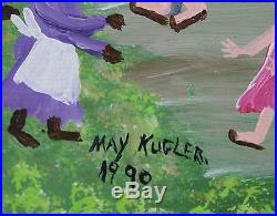 250x195 Vintage Black Americana Folk Art Naive May Kugler Louisiana - Kugler Painting