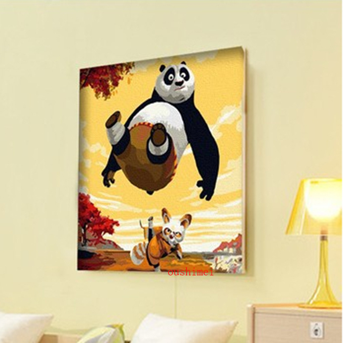 700x700 Handmade Abstract Animal Painting Decor Picture On Canvas Kung Fu - Kung Fu Panda Painting