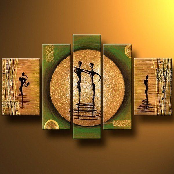 600x600 Buy 100% Hand Painted 5 Piece Canvas Art - Kungfu Painting