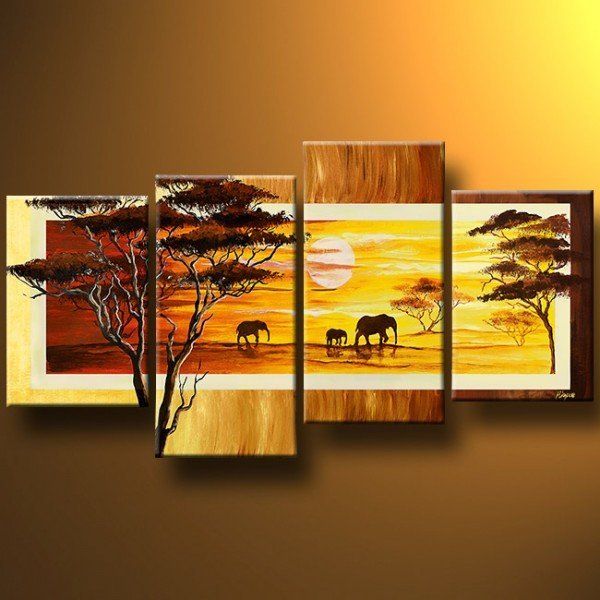 600x600 Buy 100% Hand Painted Discount 4 Panel Wall Art - Kungfu Painting