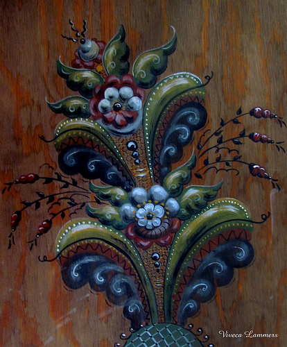 414x500 Swedish Kurbits Paintings. Old And New. And Similar Patterns. - Kurbits Painting