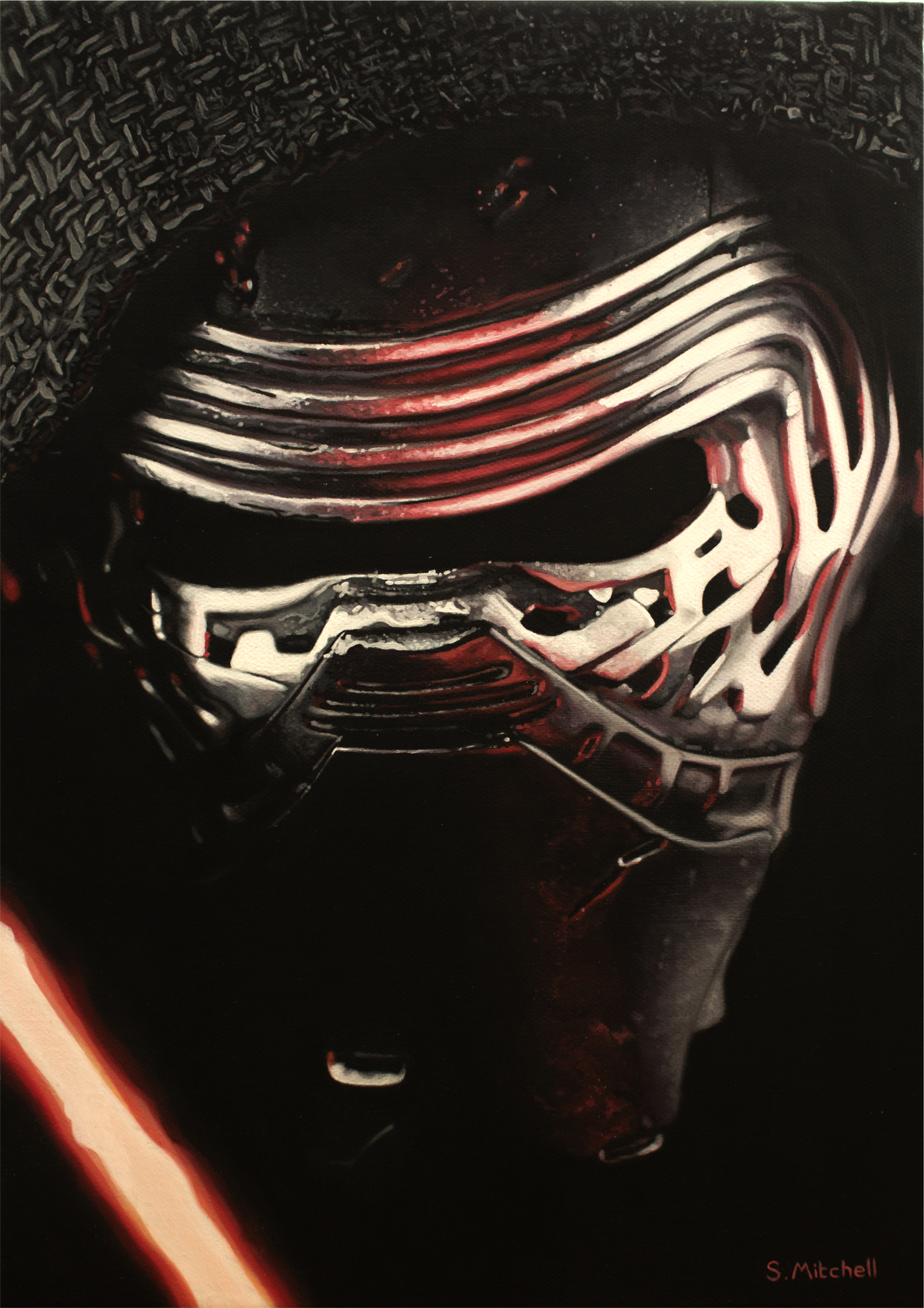 1761x2493 My Painting Of Kylo Ren In Oils Starwars - Kylo Ren Painting