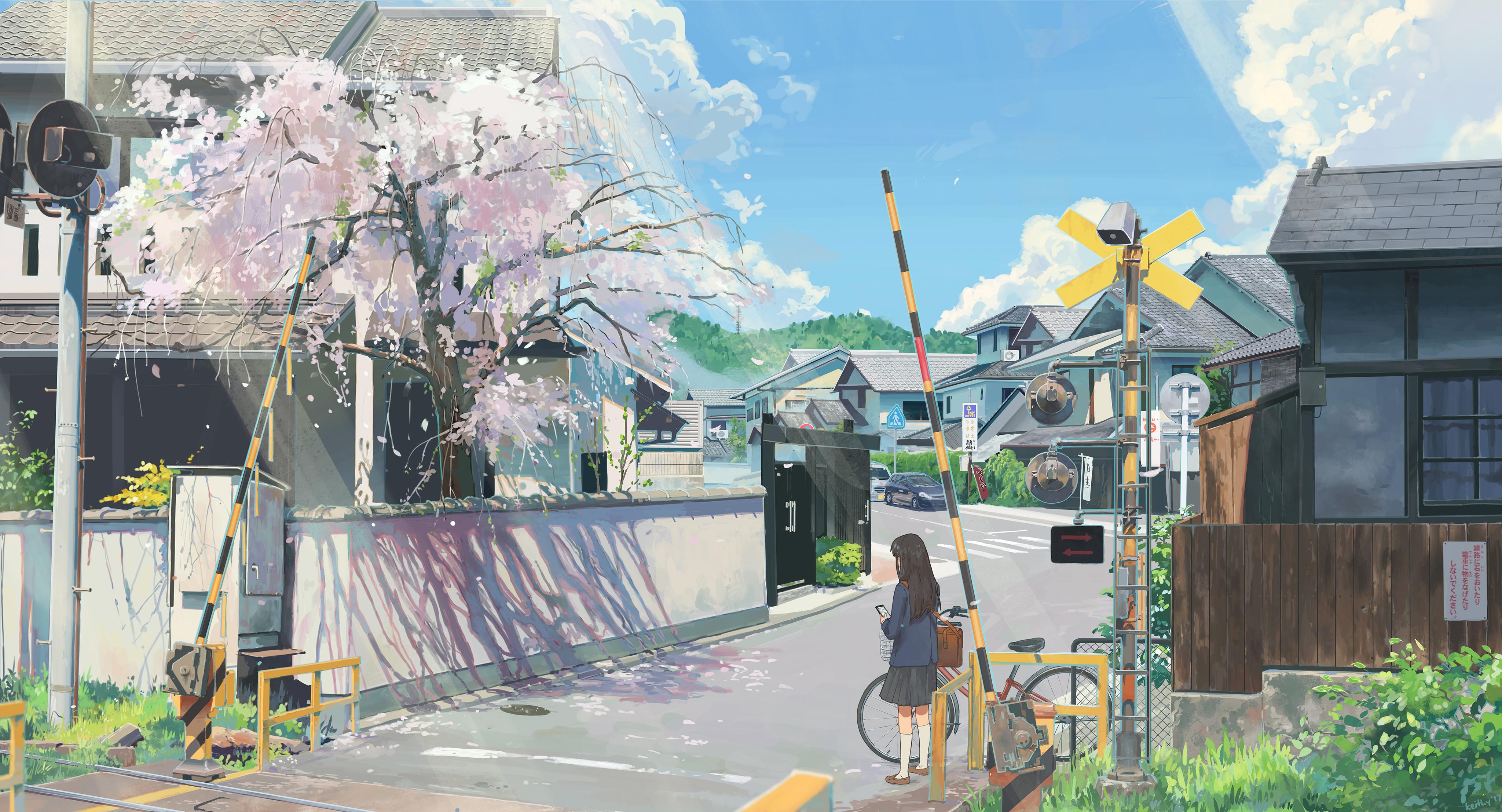 4096x2214 A Spring Day In Kyoto By Keithy Art, Digital 4096x2214 [Oc] Art - Kyoto Painting