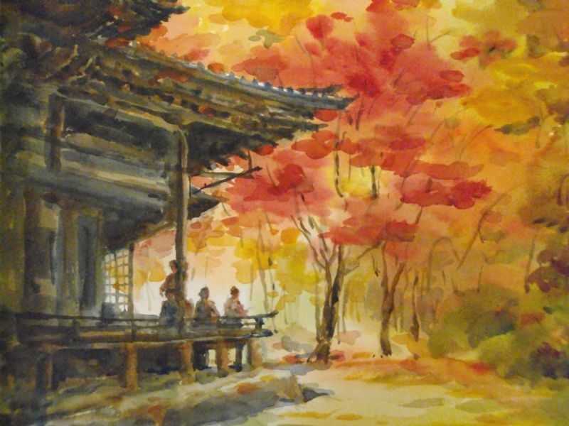 800x600 Kyoto Autumn By Georgiana Chu - Kyoto Painting