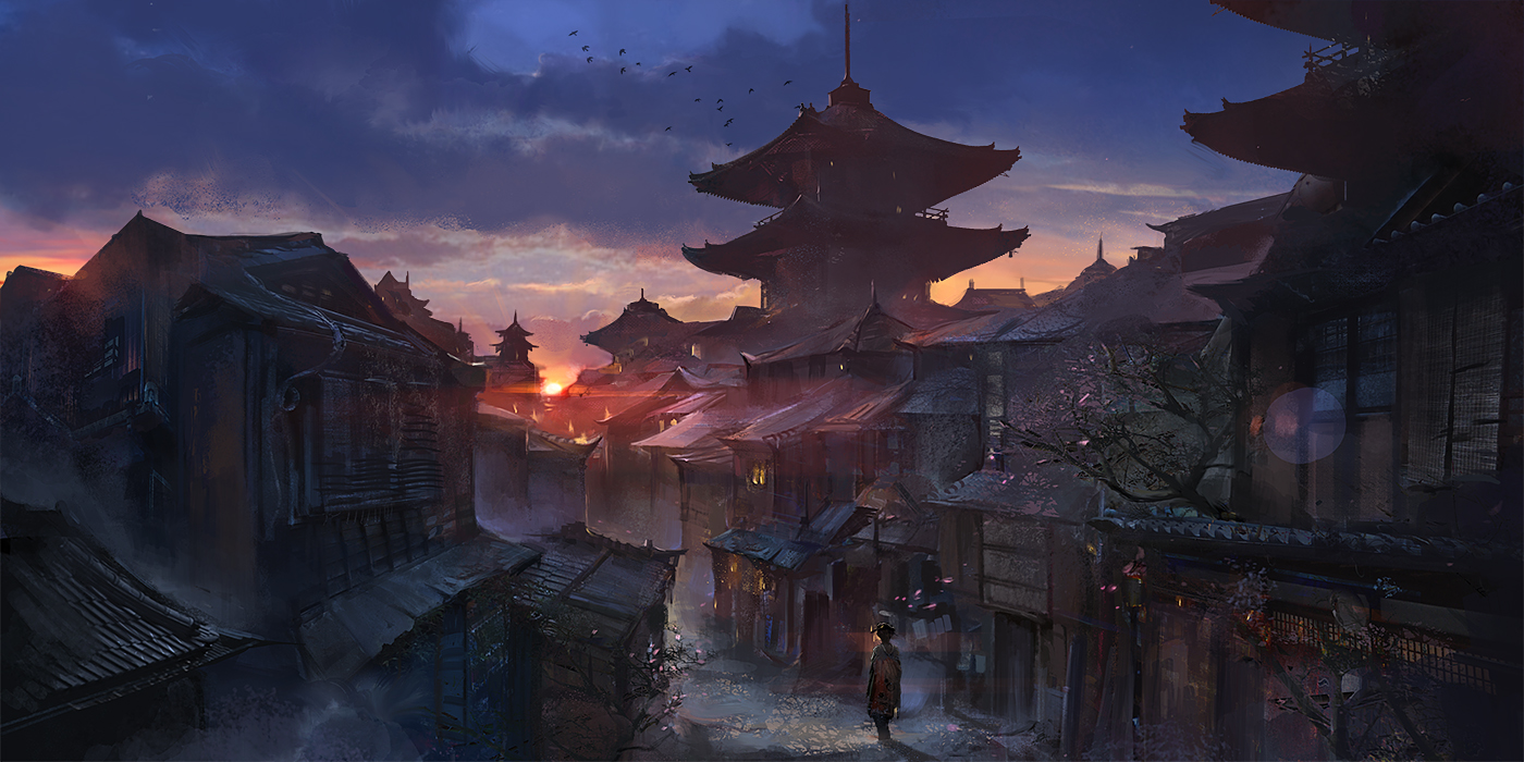 1400x700 Kyoto By Flaviobolla - Kyoto Painting