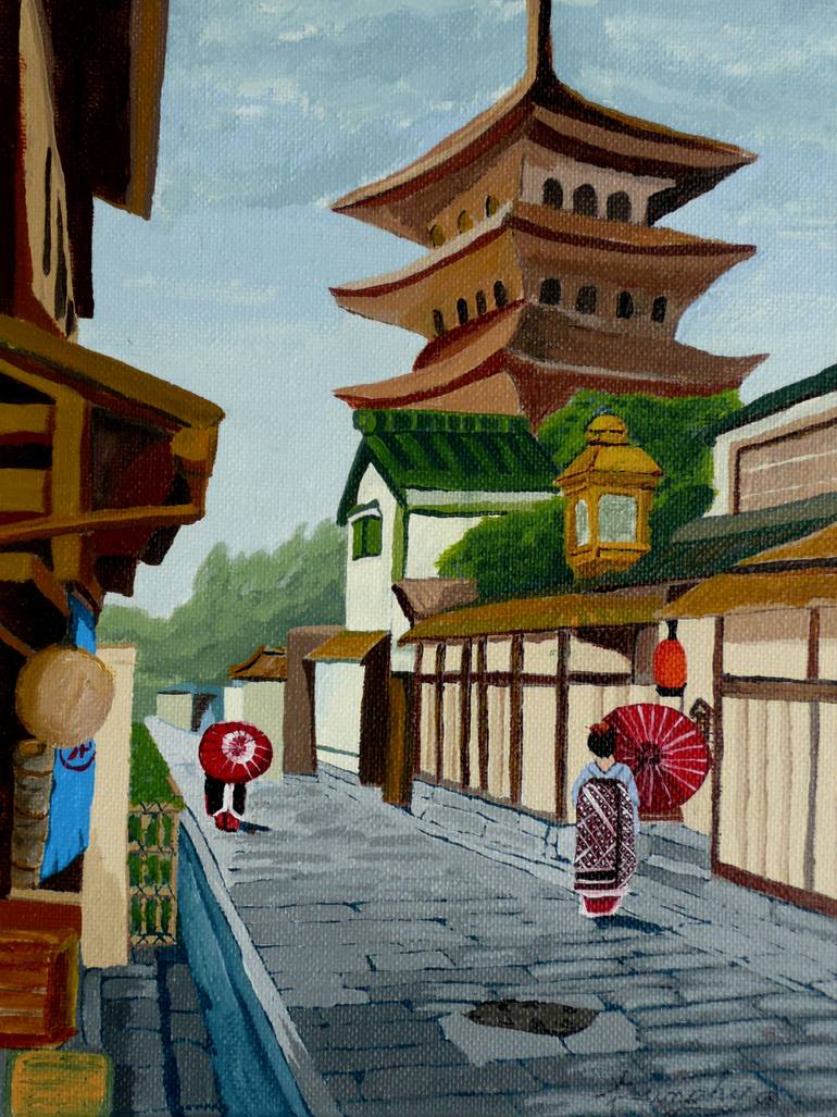 770x1027 Saatchi Art Strolling In Kyoto Painting By Anthony Dunphy - Kyoto Painting
