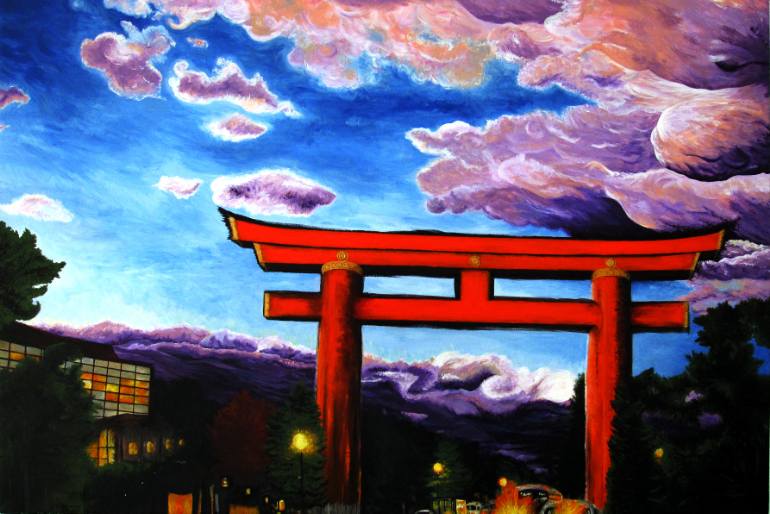 770x514 Saatchi Art Torii Gate, Kyoto Painting By Joel Caruso - Kyoto Painting