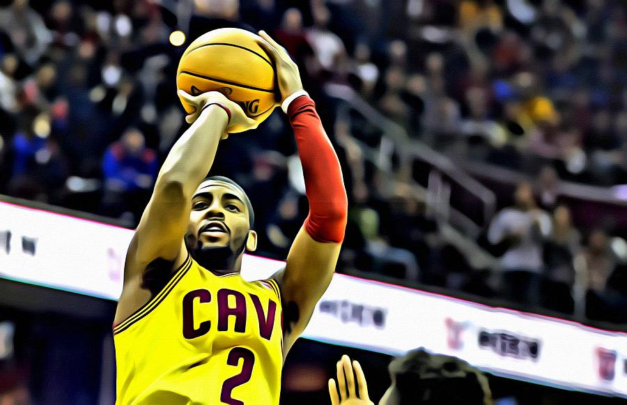 900x581 Kyrie Irving Jumpshot Painting By Florian Rodarte - Kyrie Irving Painting