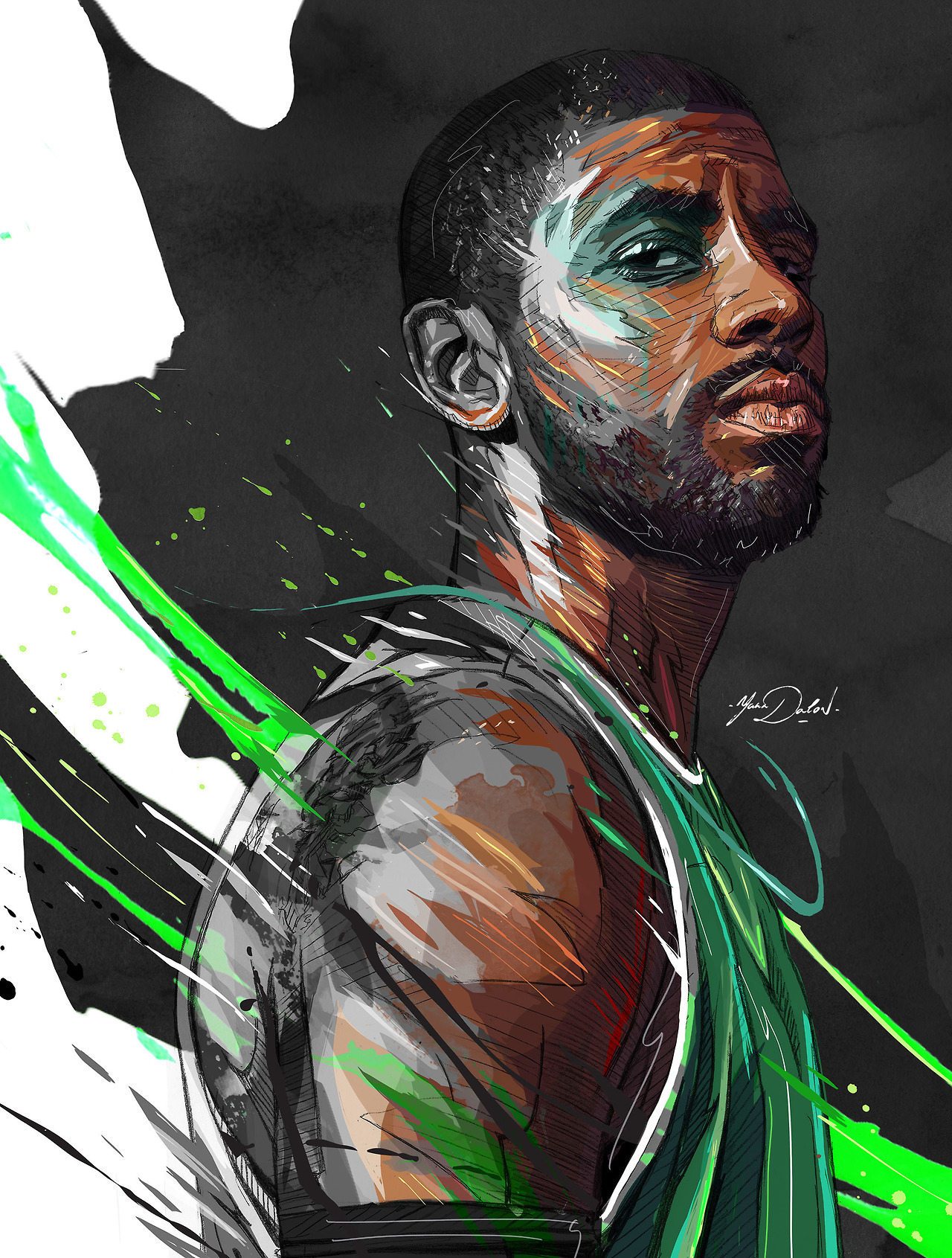 1280x1691 Yann Dalon My Painting Of Kyrie Irving! - Kyrie Irving Painting