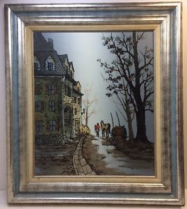 269x300 Vintage Oil Painting Signed L. Ryan (Linda) Framed Art Street - L Ryan Painting