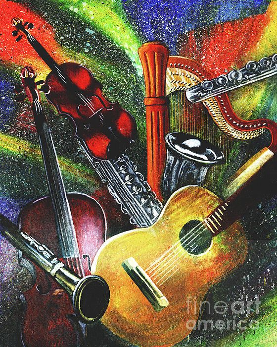 560x700 Musically Speaking Music Painting, Artist - L Thomas Painting