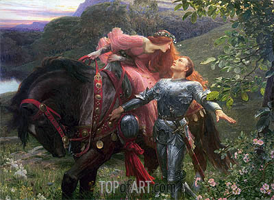 400x292 La Belle Dame Sans Merci Frank Dicksee Painting Reproduction - La Bella Painting