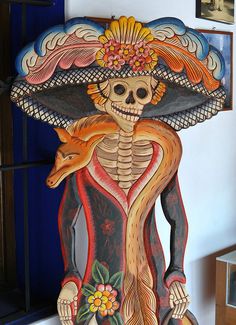 236x325 Big Mexican Painting German Rubio Day Of The Dead Quinceaniera - La Catrina Painting
