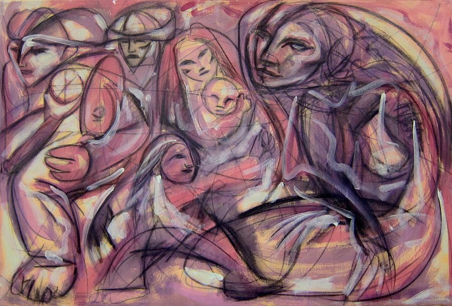 900x609 La Familia Painting By Jimmy Longoria - La Familia Painting