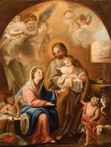 453x600 La Sagrada Familia Y San Juanito Oil Painting Reproduction By - La Familia Painting