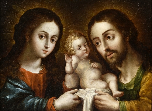 500x366 The Holy Family (La Sagrada Familia) Painting Nicolas Rodriguez - La Familia Painting