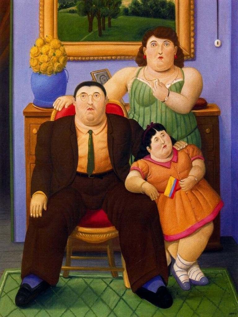 768x1024 Fernando Botero Familia Colombiana 50% Off - La Familia Painting