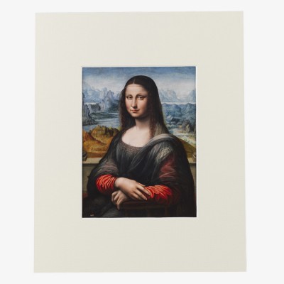 400x400 Copy Of The Mona Lisa Large Postcard With Passepartout - La Gioconda Painting