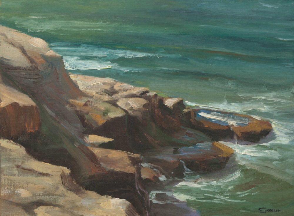 1000x735 La Jolla Cove Paradise, 12x16 Original Oil Paintings Of The Sea - La Jolla Painting