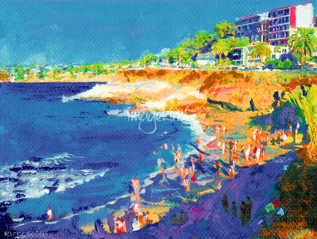 650x490 Stunning Women On Beach Painting Artwork For Sale On Fine Art Prints - La Jolla Painting