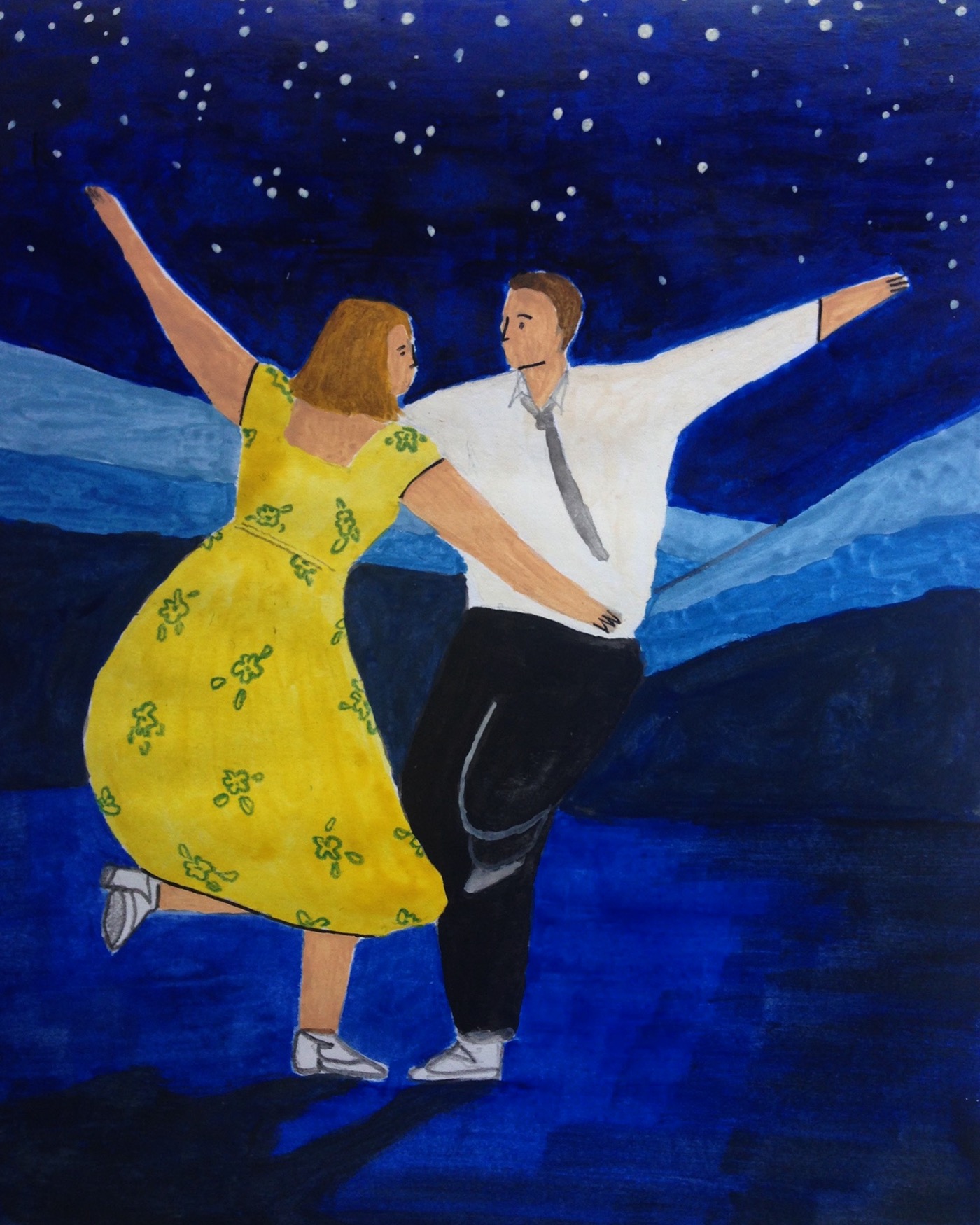 1400x1750 La La Land An Illustration On Behance - La La Land Painting