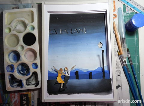 480x355 Paper Cutting Cupo La La Land Arisdn - La La Land Painting