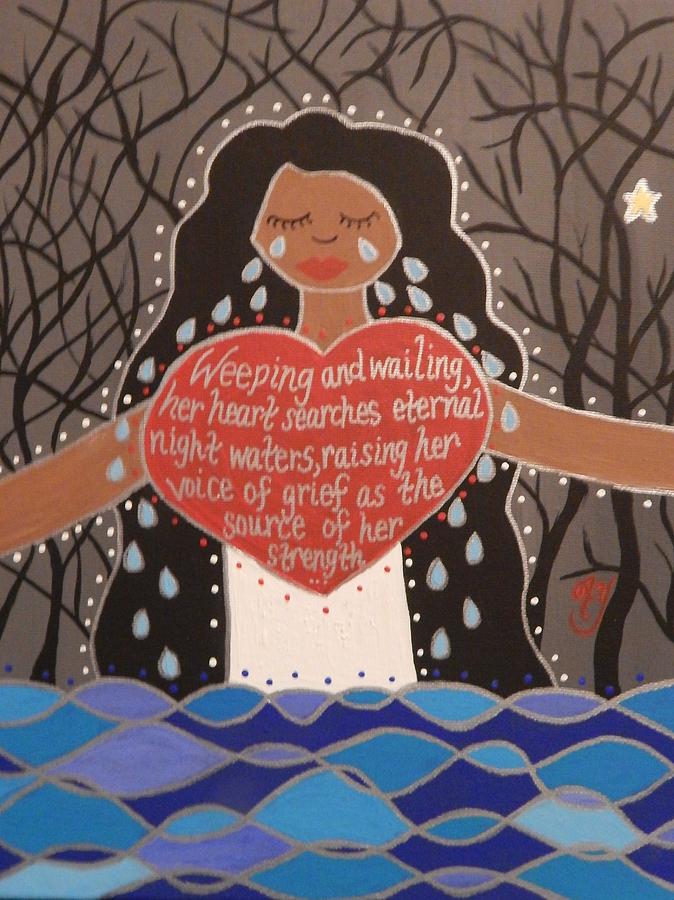 674x900 La Llorona Painting By Angela Yarber - La Llorona Painting