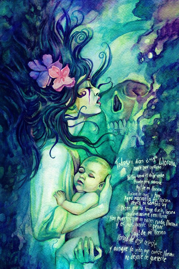 600x900 La Llorona When I Was Small I Would Not Go To The Outhouse By - La Llorona Painting