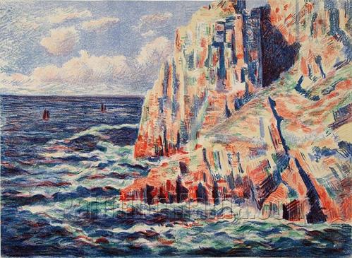 499x365 Les Rochers Rouge Or La Mer A Camaret - La Mer Painting