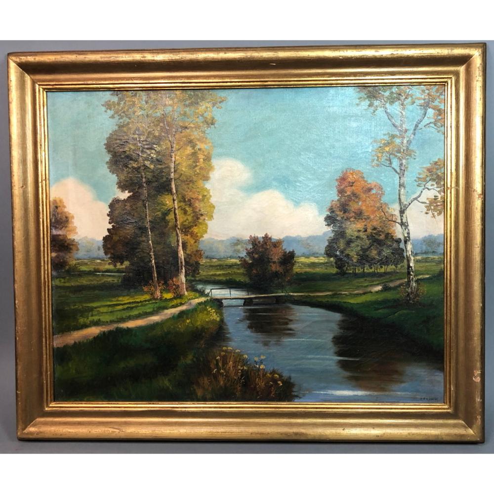 1000x1000 J. Franck, Oil Painting On Canvas, Countryside La - La Painting