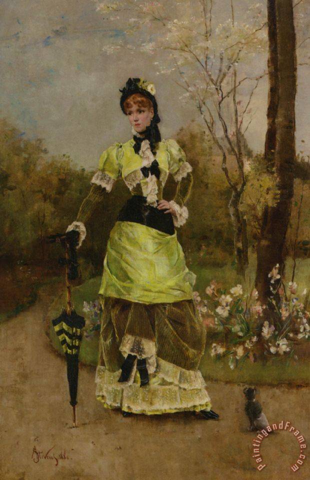 620x960 Alfred Stevens Sa Majeste La Parisienne Painting - La Parisienne Painting