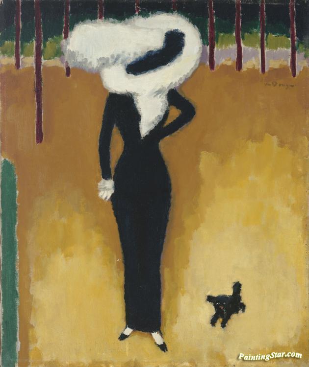 630x750 La Parisienne (La Dame Au Chien) (Parisian Lady), 1910 Artwork By - La Parisienne Painting