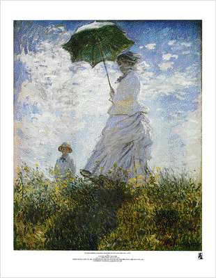 310x400 Monet Painting Woman With A Parasol (Or Umbrella), Picture Poster - La Promenade Painting