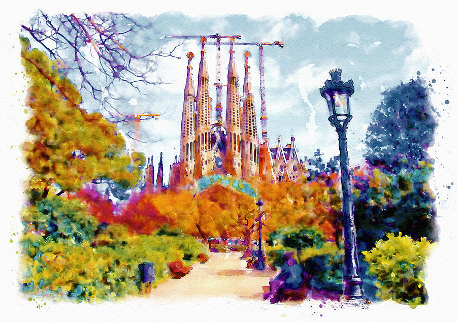 900x636 La Sagrada Familia - La Sagrada Familia Painting